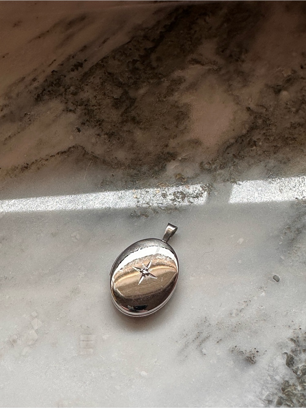 Sterling Silver Locket with stone